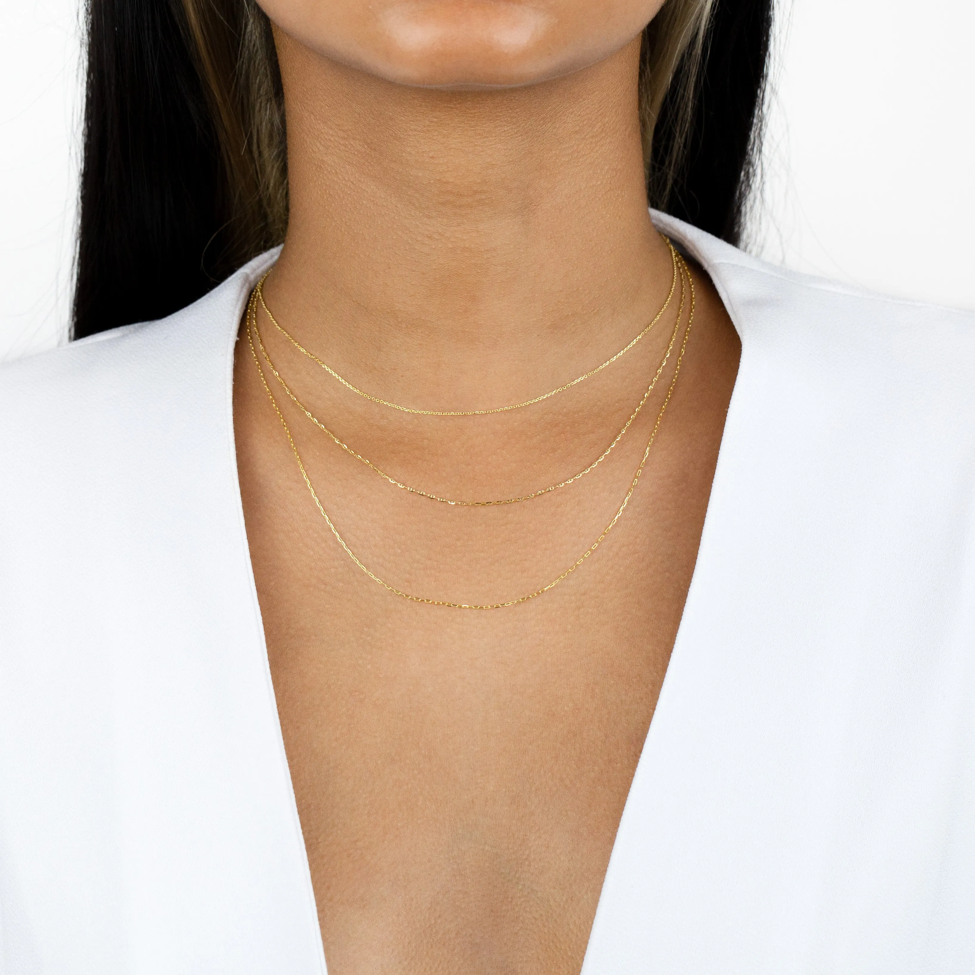 Triple Chain Necklace Combo Set 14K sold by Adina Eden's product image thumbnail 2