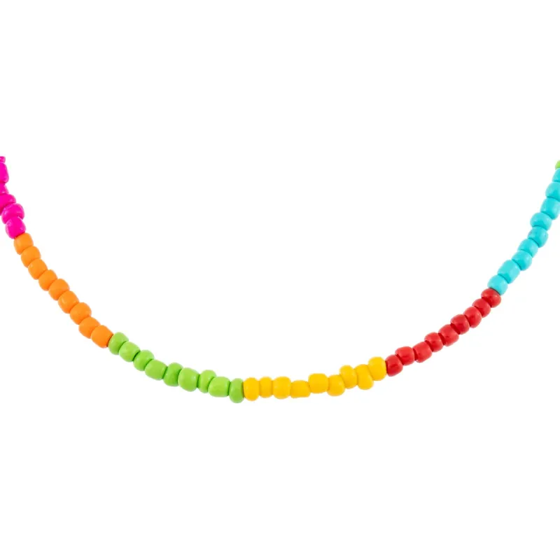 Bright Multi Color Bead Necklace sold by Adina Eden's