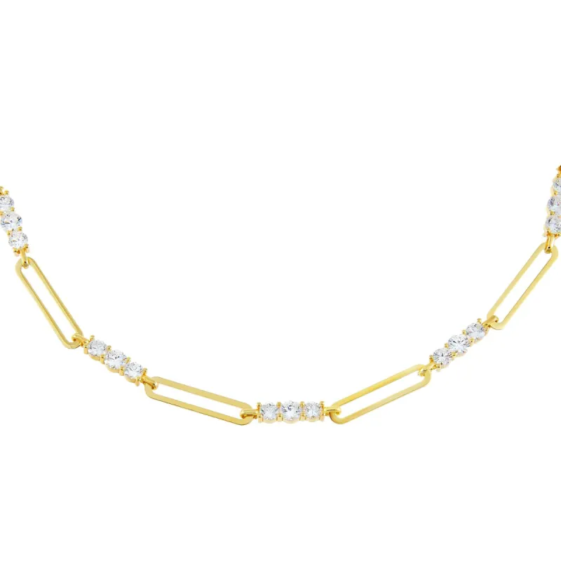 CZ Oval Link Choker sold by Adina Eden's