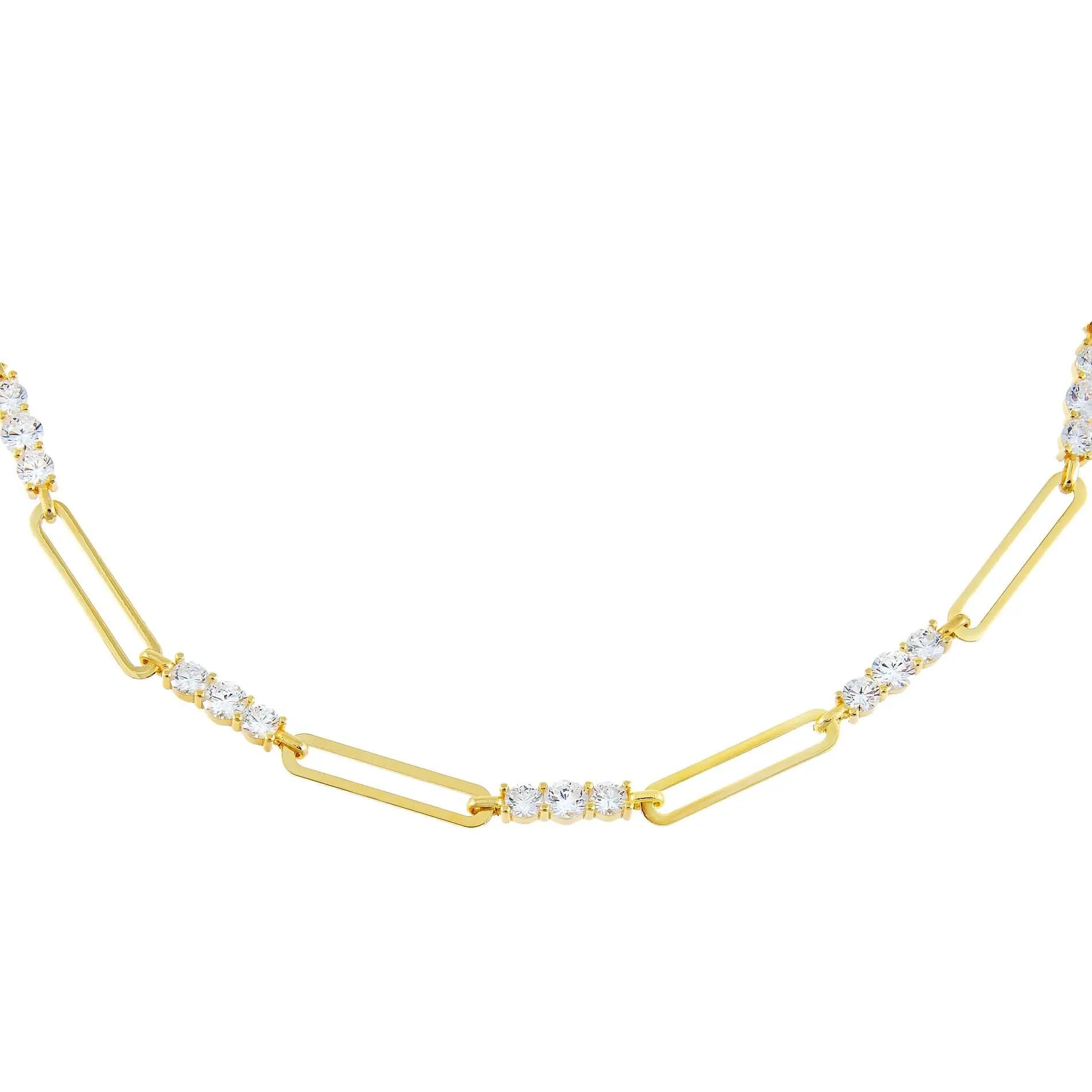 CZ Oval Link Choker sold by Adina Eden's