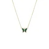 Mini Diamond Pave Outline Stone Butterfly Necklace 14K sold by Adina Eden's
