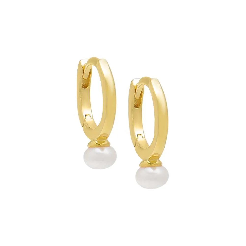 Mini Pearl Huggie Earring sold by Adina Eden's
