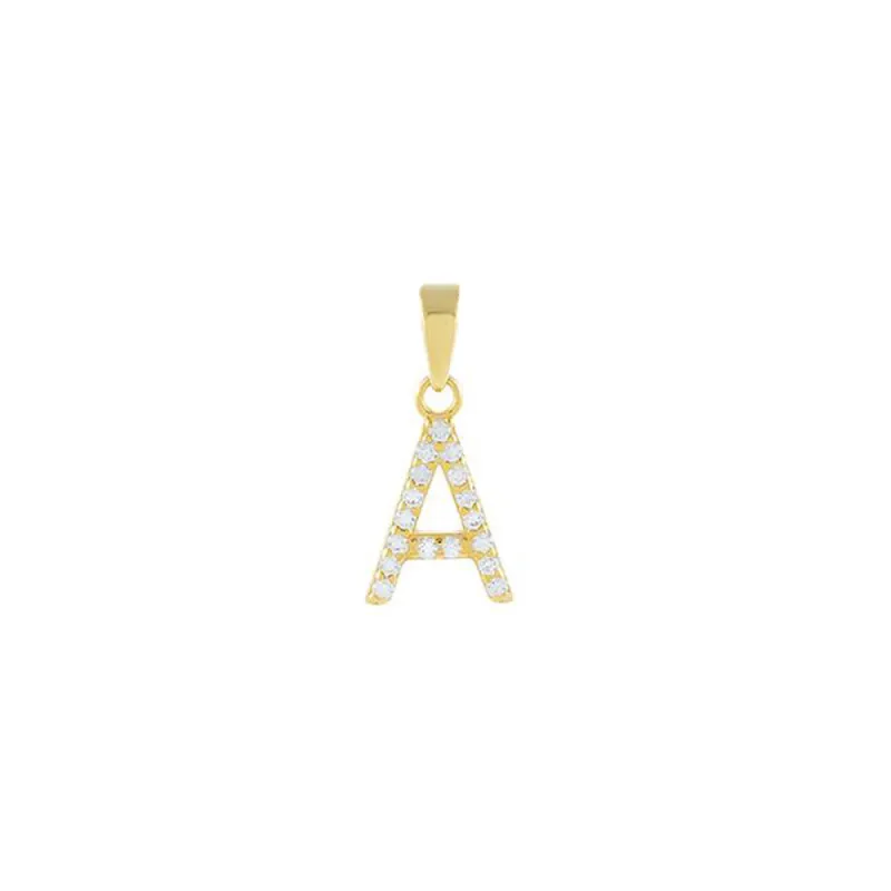 Pavé Initial Necklace Charm sold by Adina Eden's