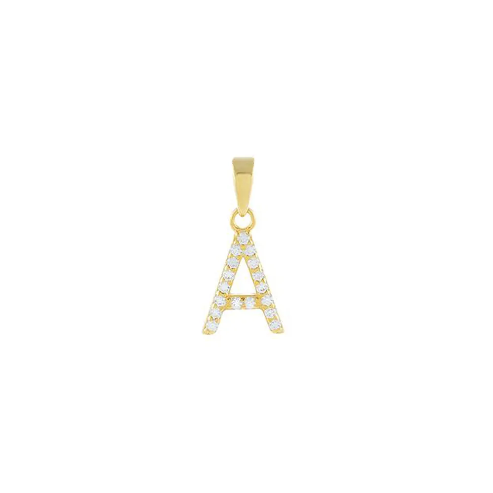 Pavé Initial Necklace Charm sold by Adina Eden's