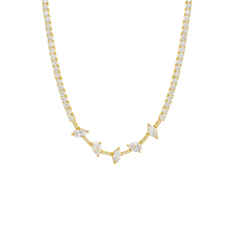 Colored Multi Shape Tennis Necklace sold by Adina Eden's
