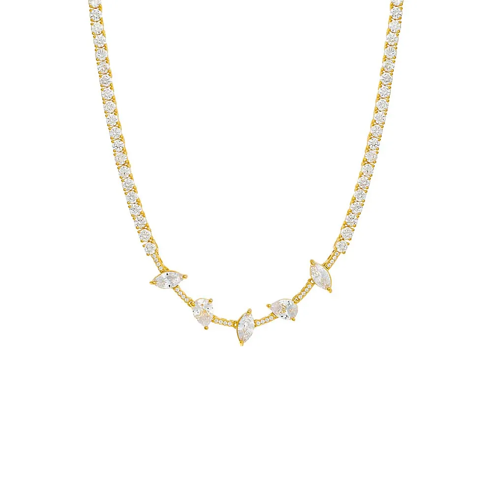 Colored Multi Shape Tennis Necklace sold by Adina Eden's