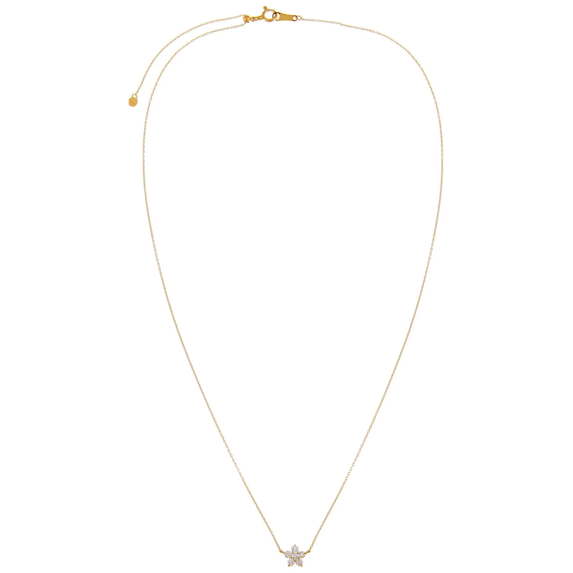 Diamond Mini Flower Necklace 14K sold by Adina Eden's product image thumbnail 2