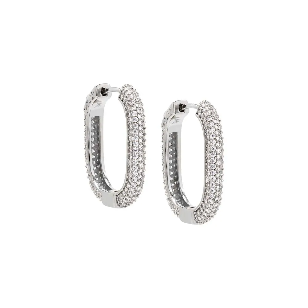 CZ Pave Square Shape Open Hoop Earring sold by Adina Eden's product image thumbnail 3
