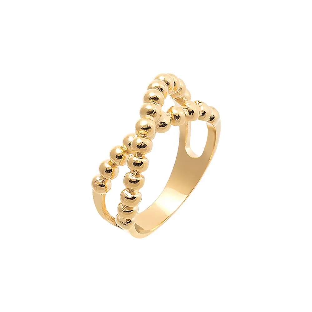 Beaded Ball X Ring sold by Adina Eden's