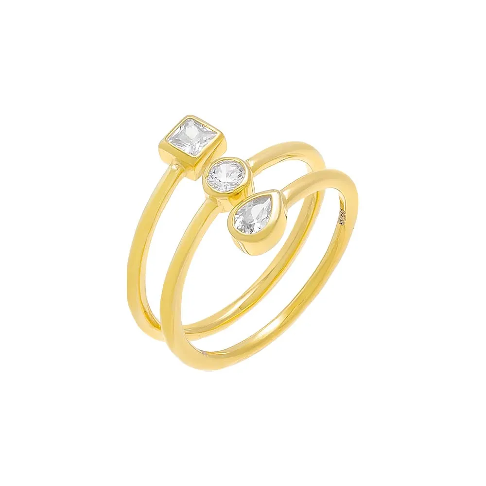 Multishape Bezel Wrap Ring sold by Adina Eden's