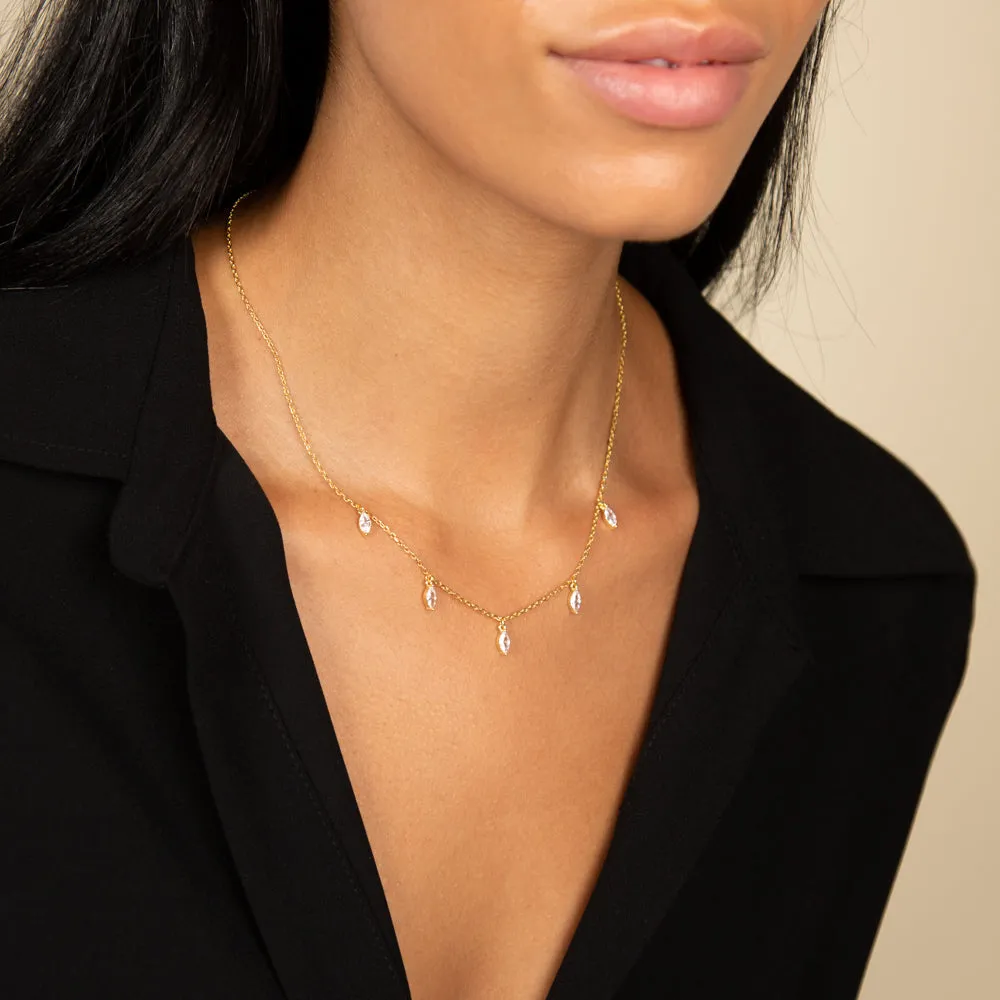 Dangling Marquise CZ Necklace sold by Adina Eden's product image thumbnail 2