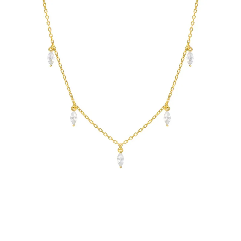 Dangling Marquise CZ Necklace sold by Adina Eden's