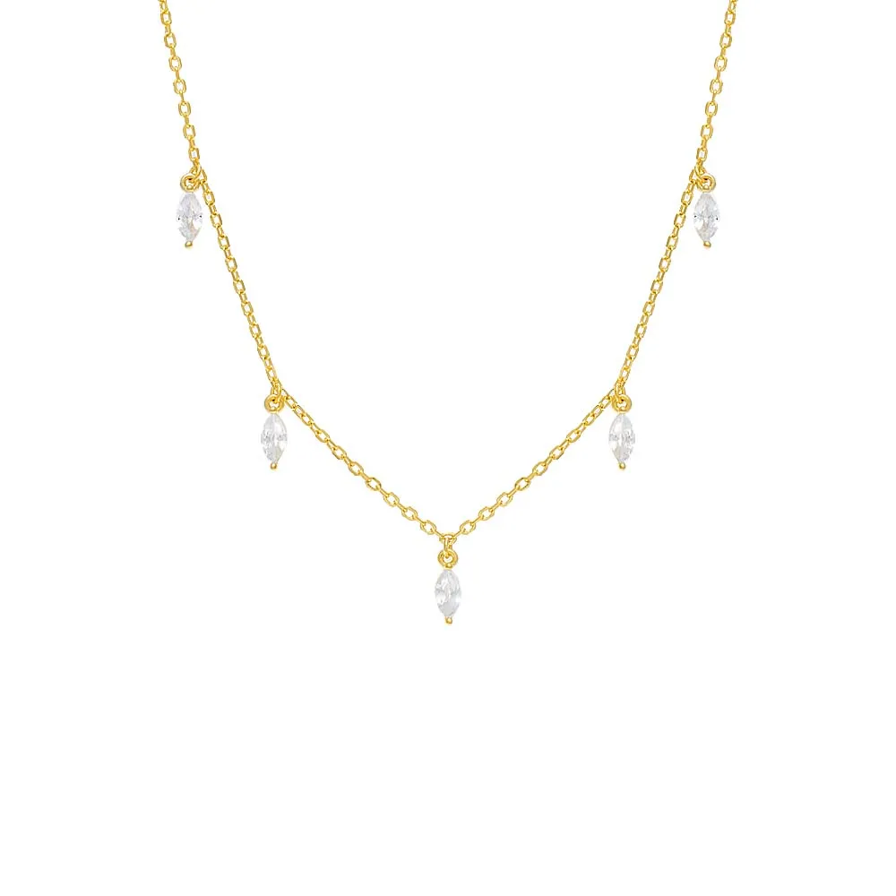 Dangling Marquise CZ Necklace sold by Adina Eden's