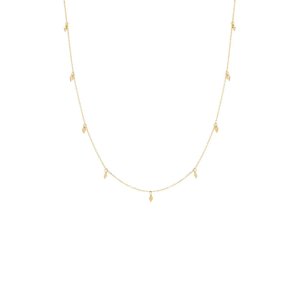 Dainty Dangling Charm Necklace 14K sold by Adina Eden's