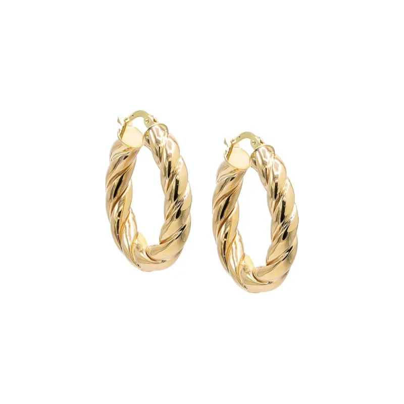 Oval Rope Twist Hoop Earring 14K sold by Adina Eden's