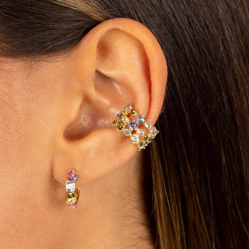 Colored Multi Shape Three Row Ear Cuff sold by Adina Eden's product image thumbnail 2