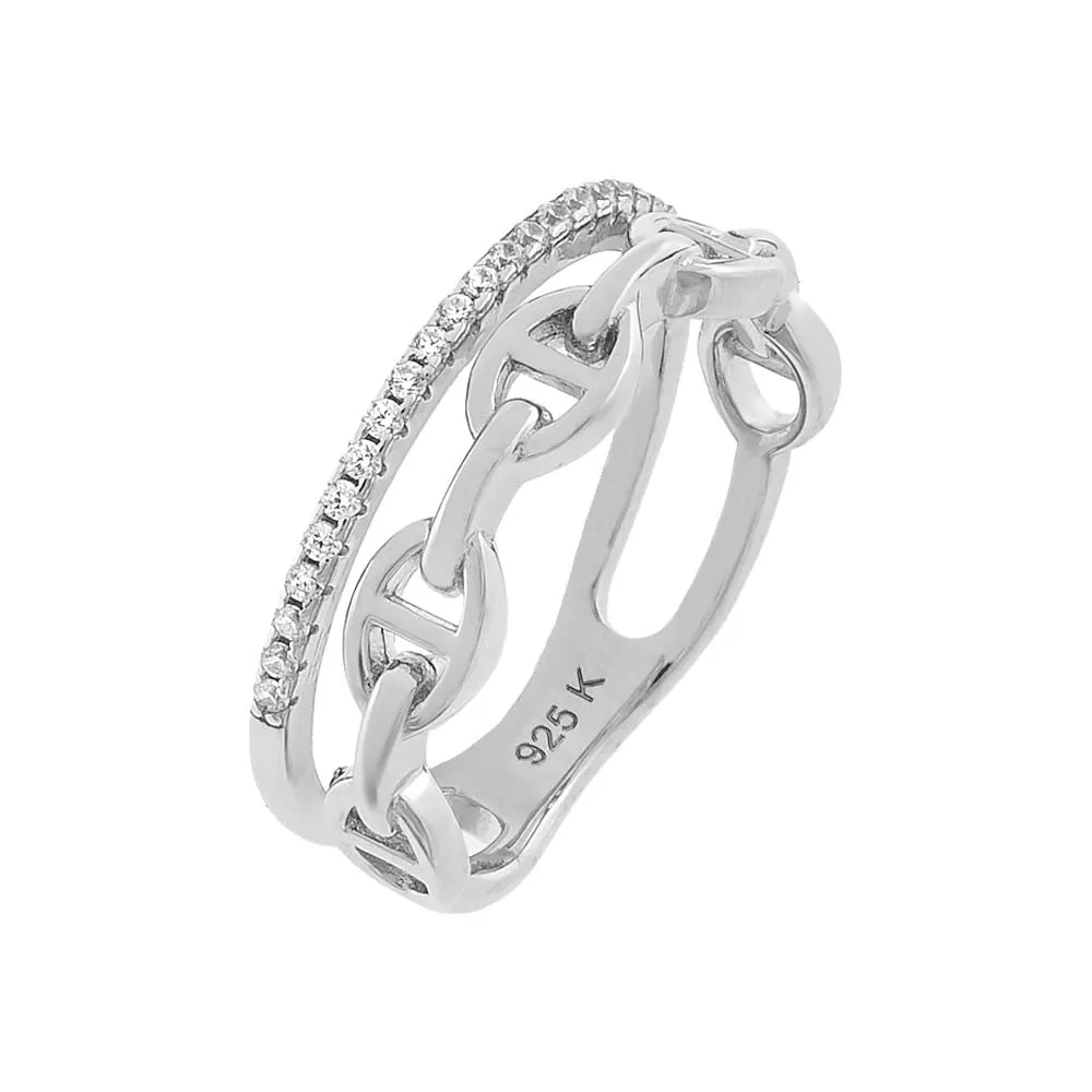 Pavé x Mariner Link Double Row Ring sold by Adina Eden's product image thumbnail 5