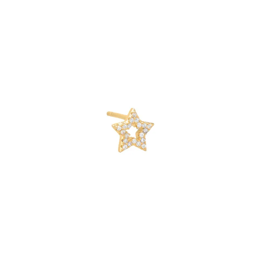 Mini Pavé Open Star Stud Earring sold by Adina Eden's product image thumbnail 3