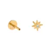 Diamond Starburst Threaded Stud Earring 14K sold by Adina Eden's