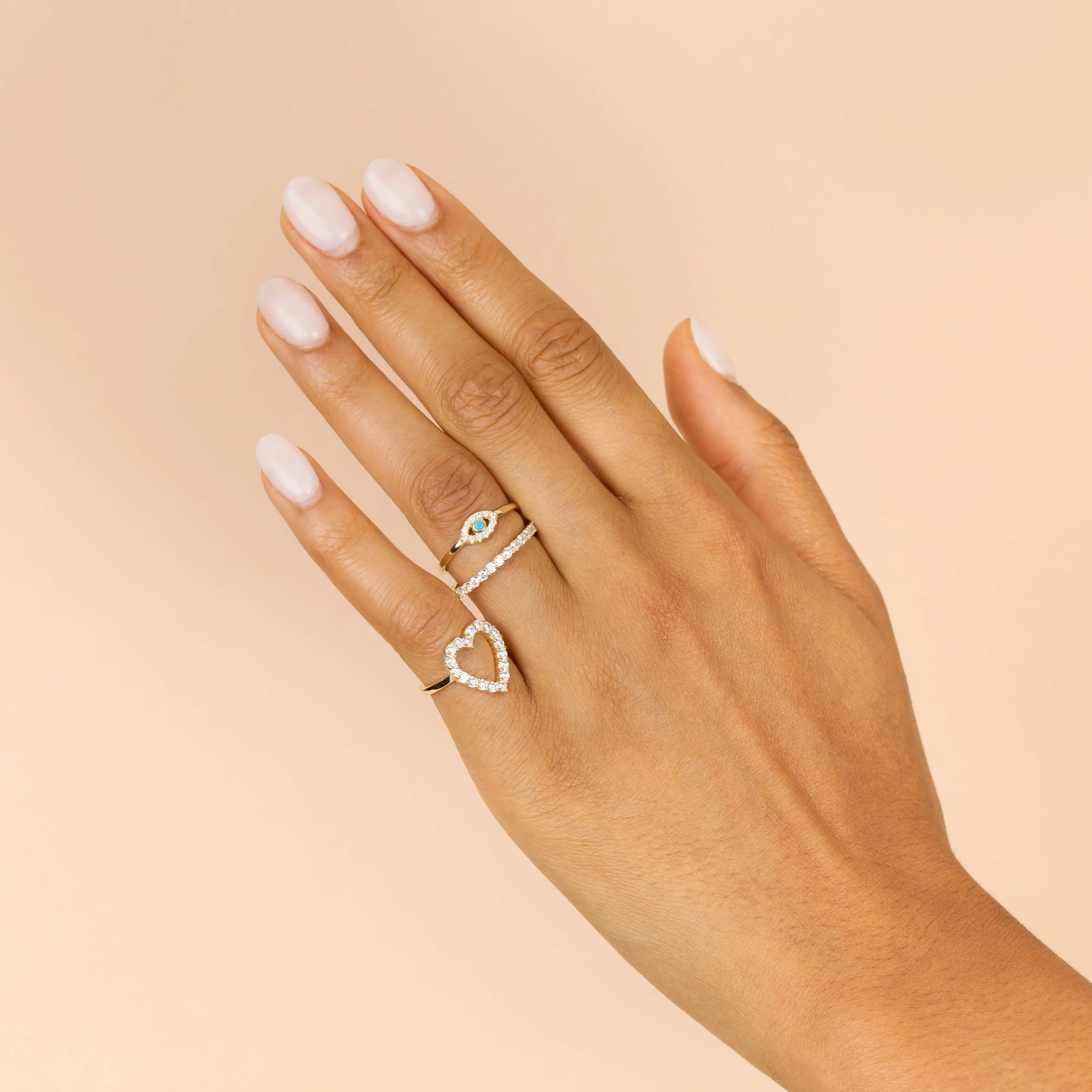 CZ Open Heart Ring sold by Adina Eden's product image thumbnail 2