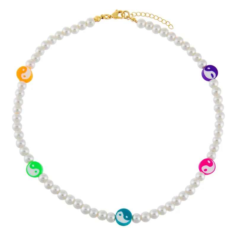 Yin & Yang Pearl Necklace sold by Adina Eden's