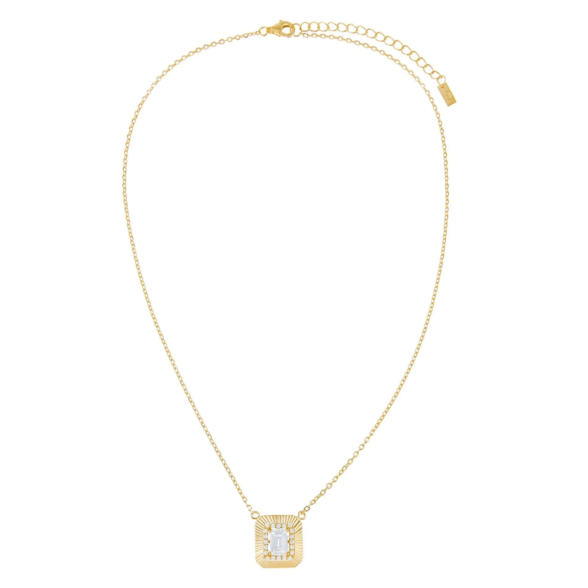 CZ Illusion Baguette Ridged Necklace sold by Adina Eden's product image thumbnail 2