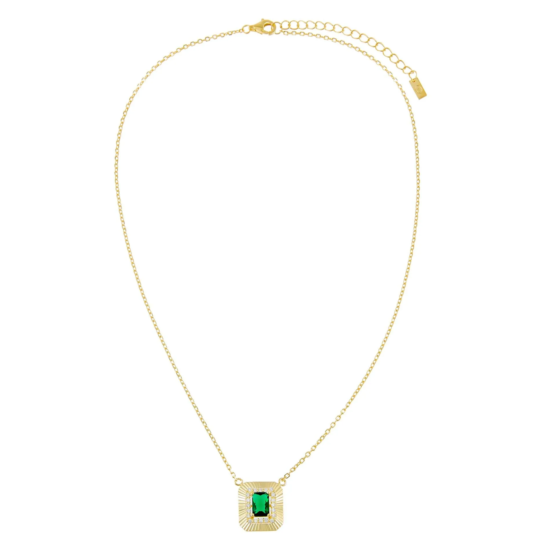 CZ Illusion Baguette Ridged Necklace sold by Adina Eden's product image thumbnail 4