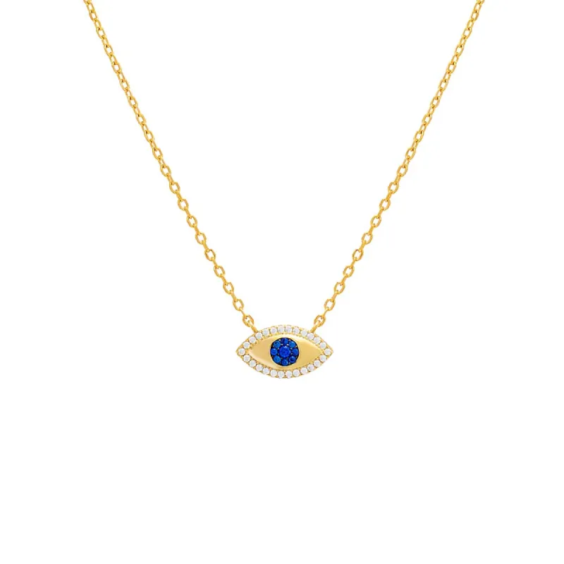 Colored Pavé Evil Eye Pendant Necklace sold by Adina Eden's