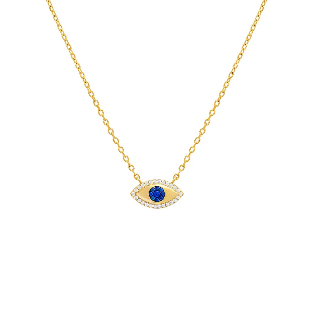 Colored Pavé Evil Eye Pendant Necklace sold by Adina Eden's