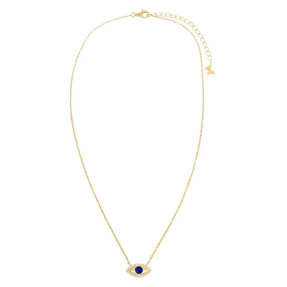 Colored Pavé Evil Eye Pendant Necklace sold by Adina Eden's product image thumbnail 4