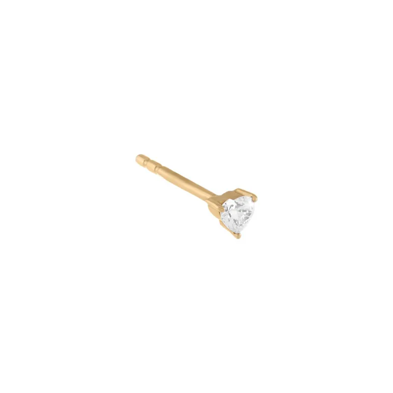 Diamond Mini Heart Stud Earring 14K sold by Adina Eden's