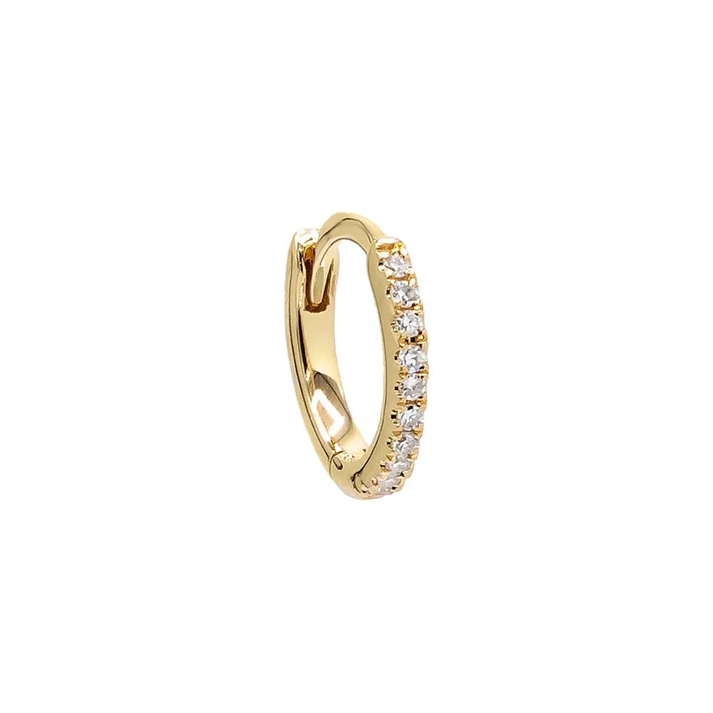 Diamond Pave Rounded Huggie Earring 14K sold by Adina Eden's product image thumbnail 3