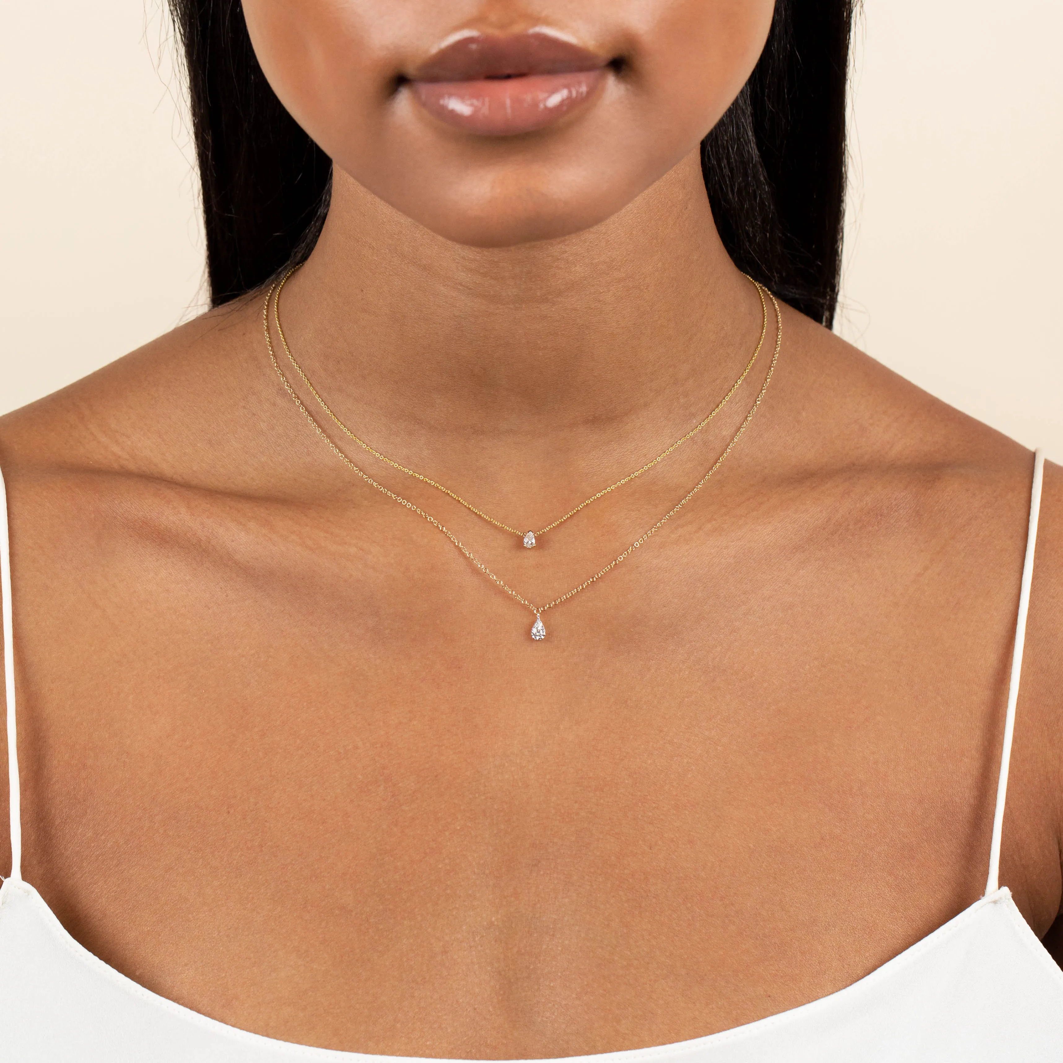 Diamond Illusion Teardrop Necklace 14K sold by Adina Eden's product image thumbnail 2