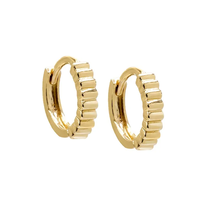 Solid Ridged Cartilage Huggie Earring 14K sold by Adina Eden's