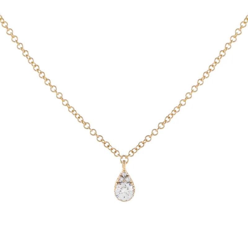 Diamond Illusion Teardrop Necklace 14K sold by Adina Eden's