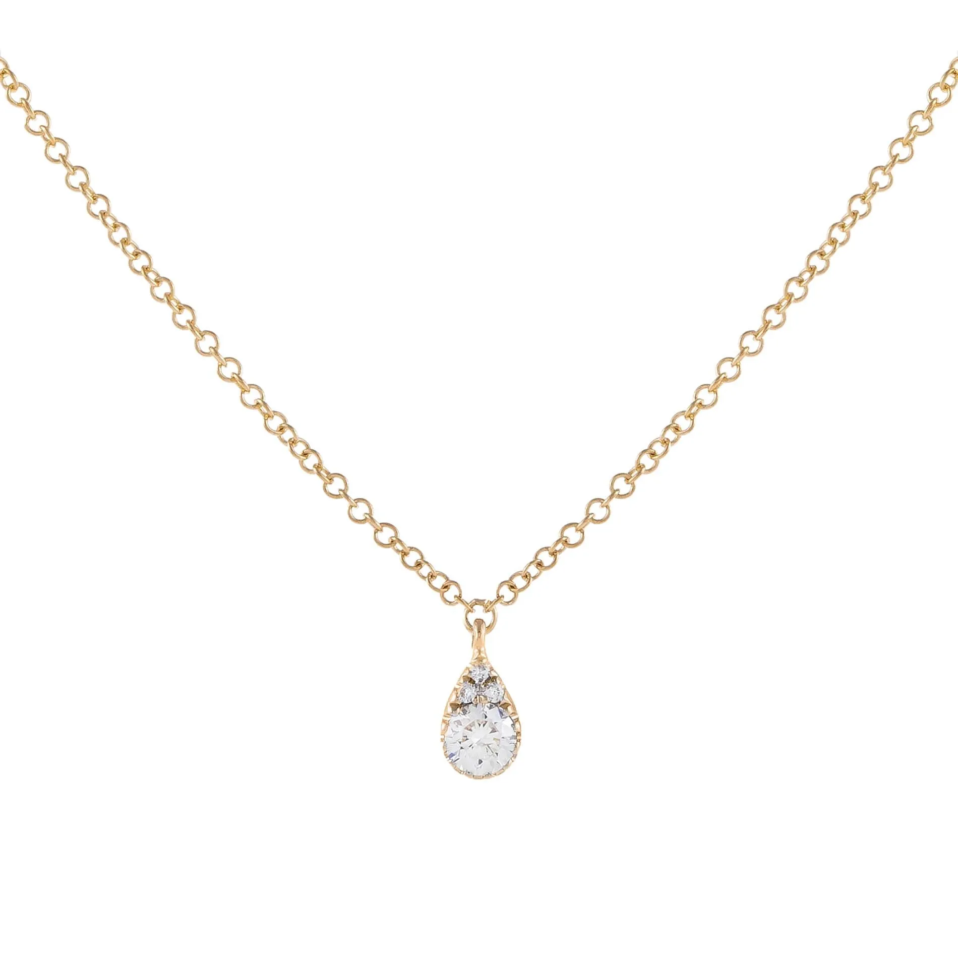 Diamond Illusion Teardrop Necklace 14K sold by Adina Eden's