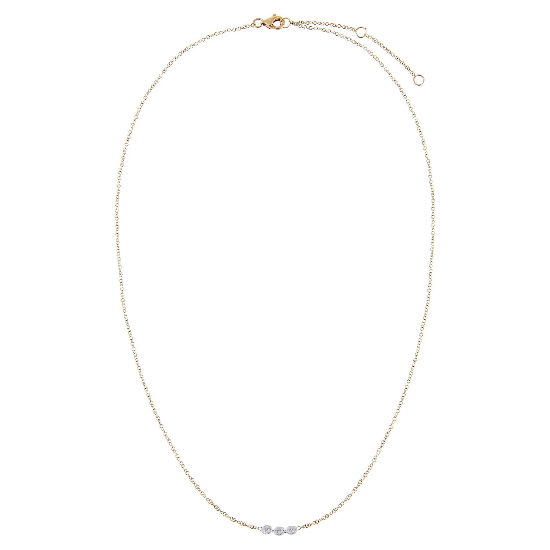 Floating Triple Diamond Necklace 14K sold by Adina Eden's product image thumbnail 3