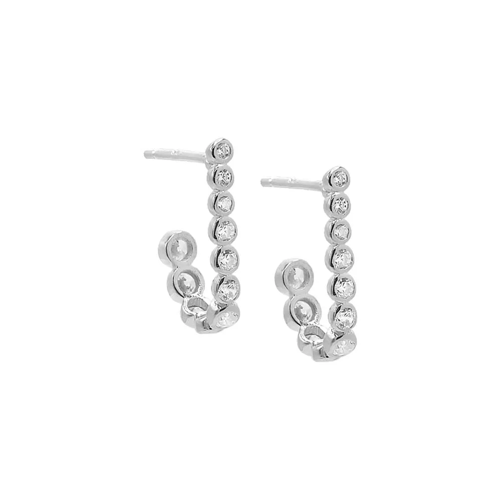 CZ Bezel U Shape Stud Earring sold by Adina Eden's product image thumbnail 3