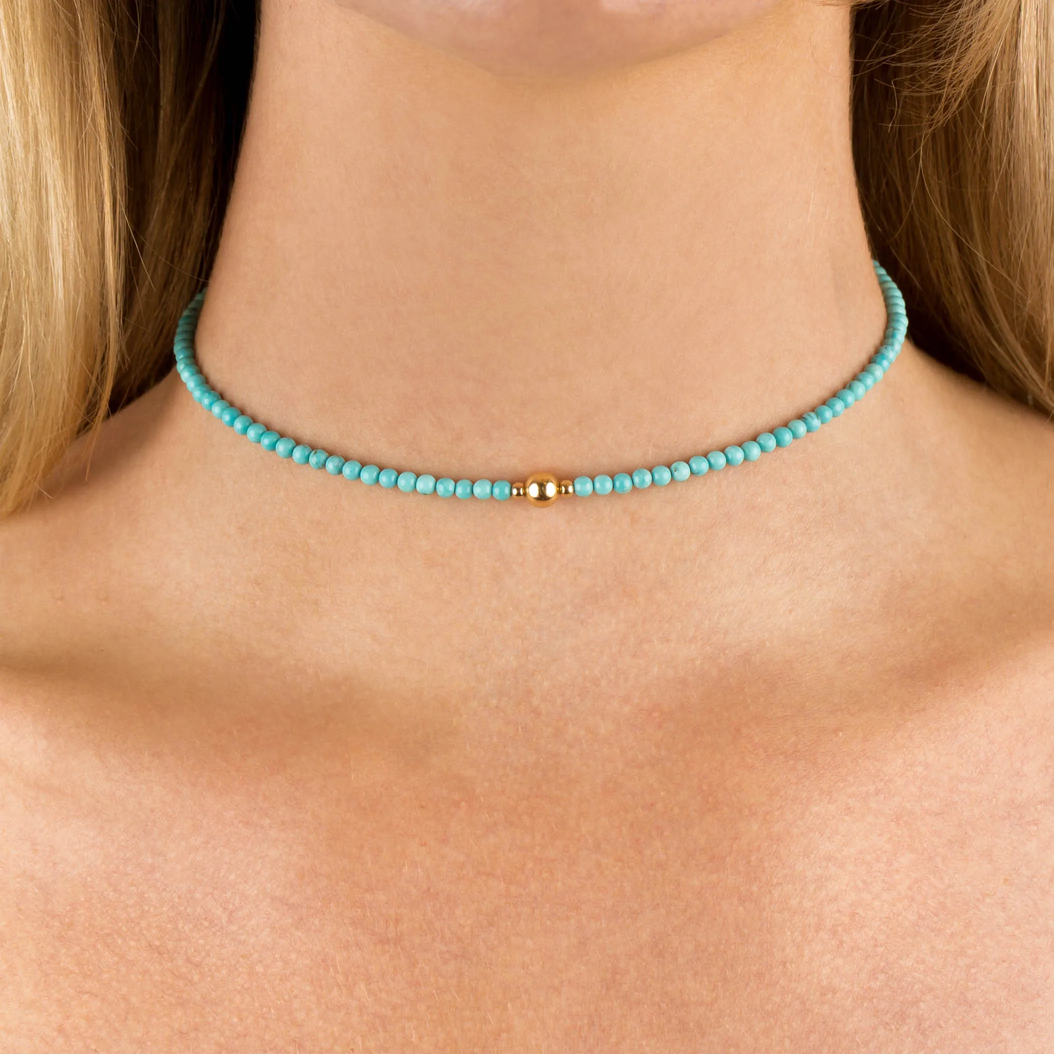 Turquoise Bead Choker sold by Adina Eden's product image thumbnail 2
