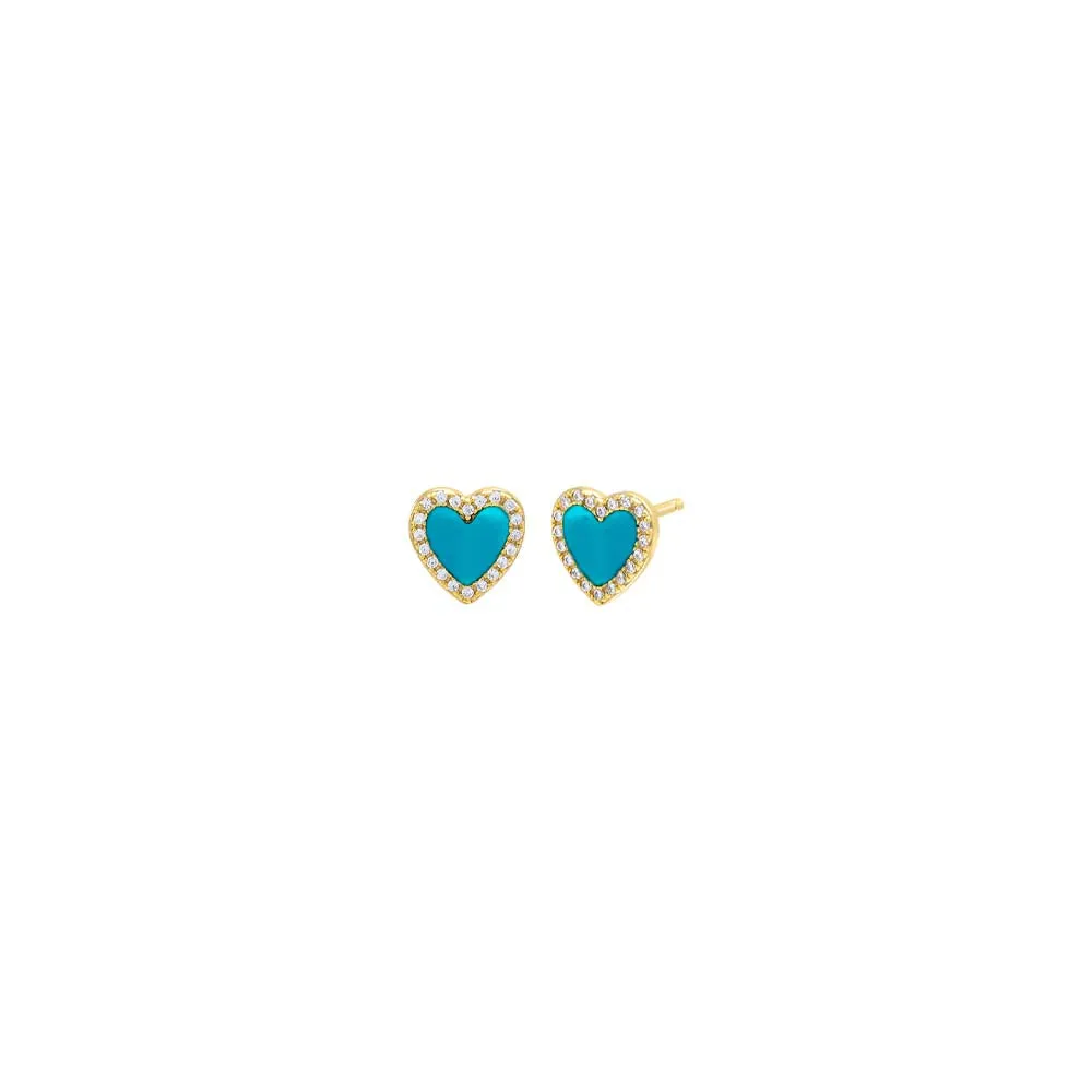 Colored Stone Pavé Heart Stud Earring sold by Adina Eden's product image thumbnail 5