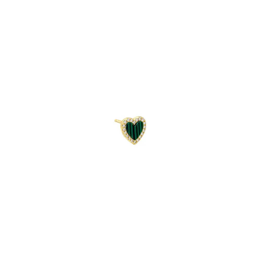 Colored Stone Pavé Heart Stud Earring sold by Adina Eden's product image thumbnail 3