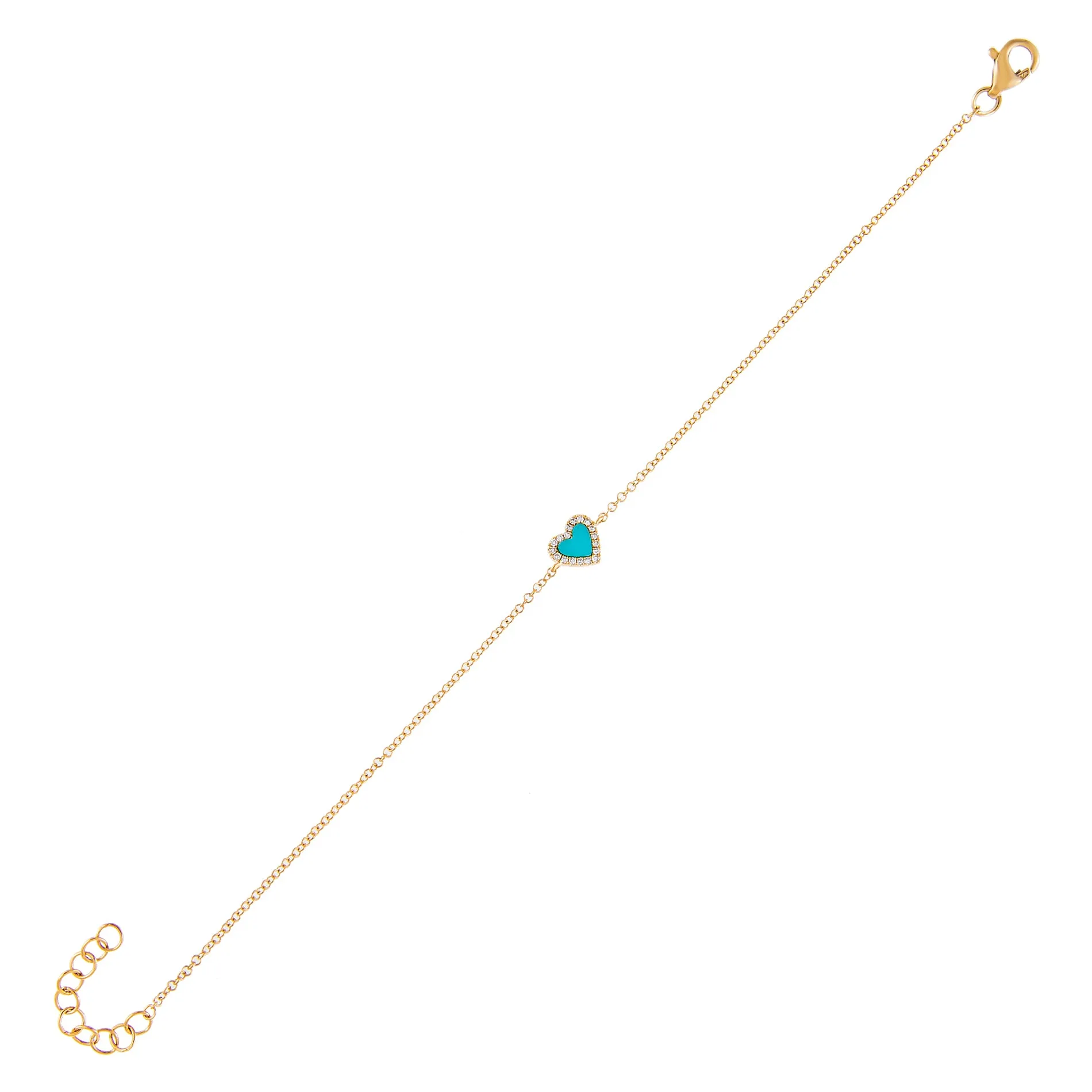 Diamond Colored Heart Bracelet 14K sold by Adina Eden's