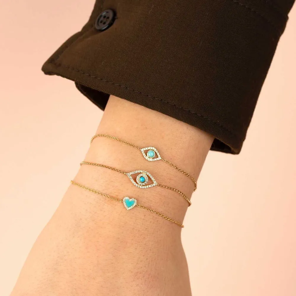 Diamond Colored Heart Bracelet 14K sold by Adina Eden's product image thumbnail 2