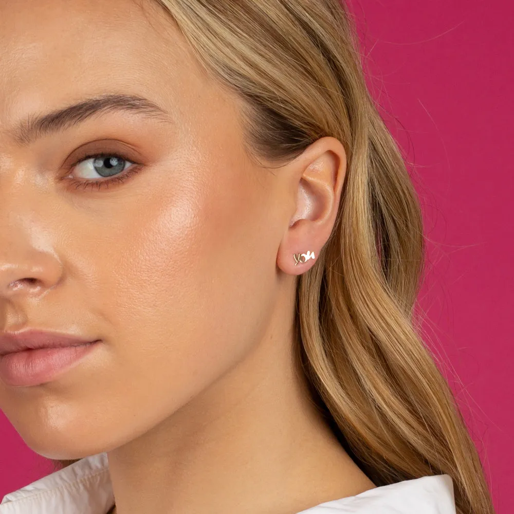 Script Mini Love You Stud Earring 14K sold by Adina Eden's product image thumbnail 3