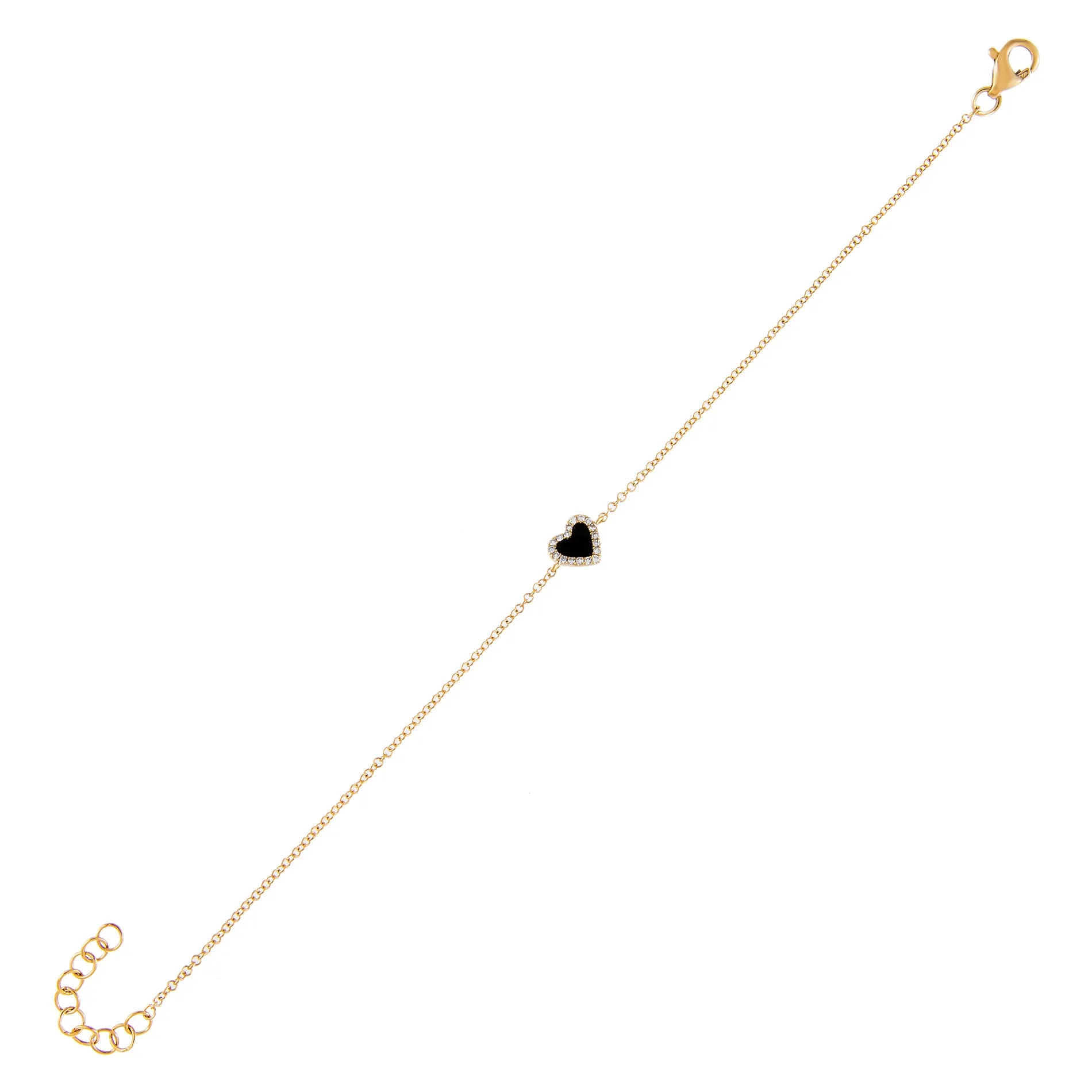 Diamond Colored Heart Bracelet 14K sold by Adina Eden's product image thumbnail 3