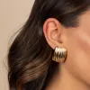 Puffy Ridged On The Ear Stud Earring sold by Adina Eden's