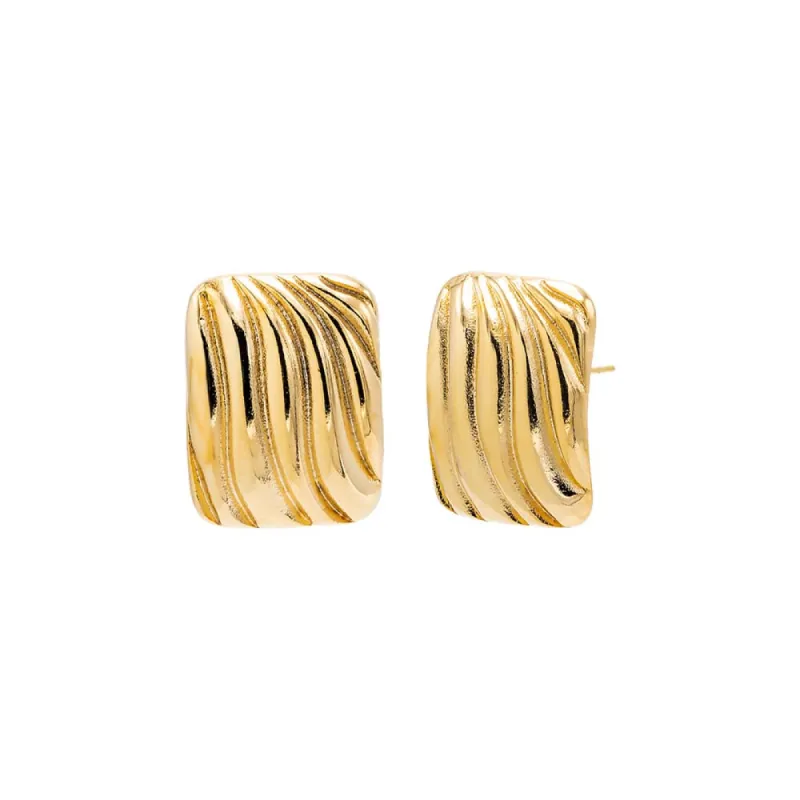 Puffy Ridged On The Ear Stud Earring sold by Adina Eden's