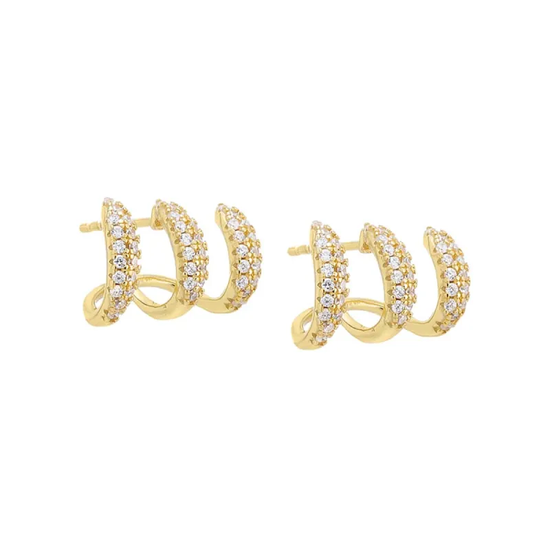 Pavé Triple Claw Stud Earring sold by Adina Eden's