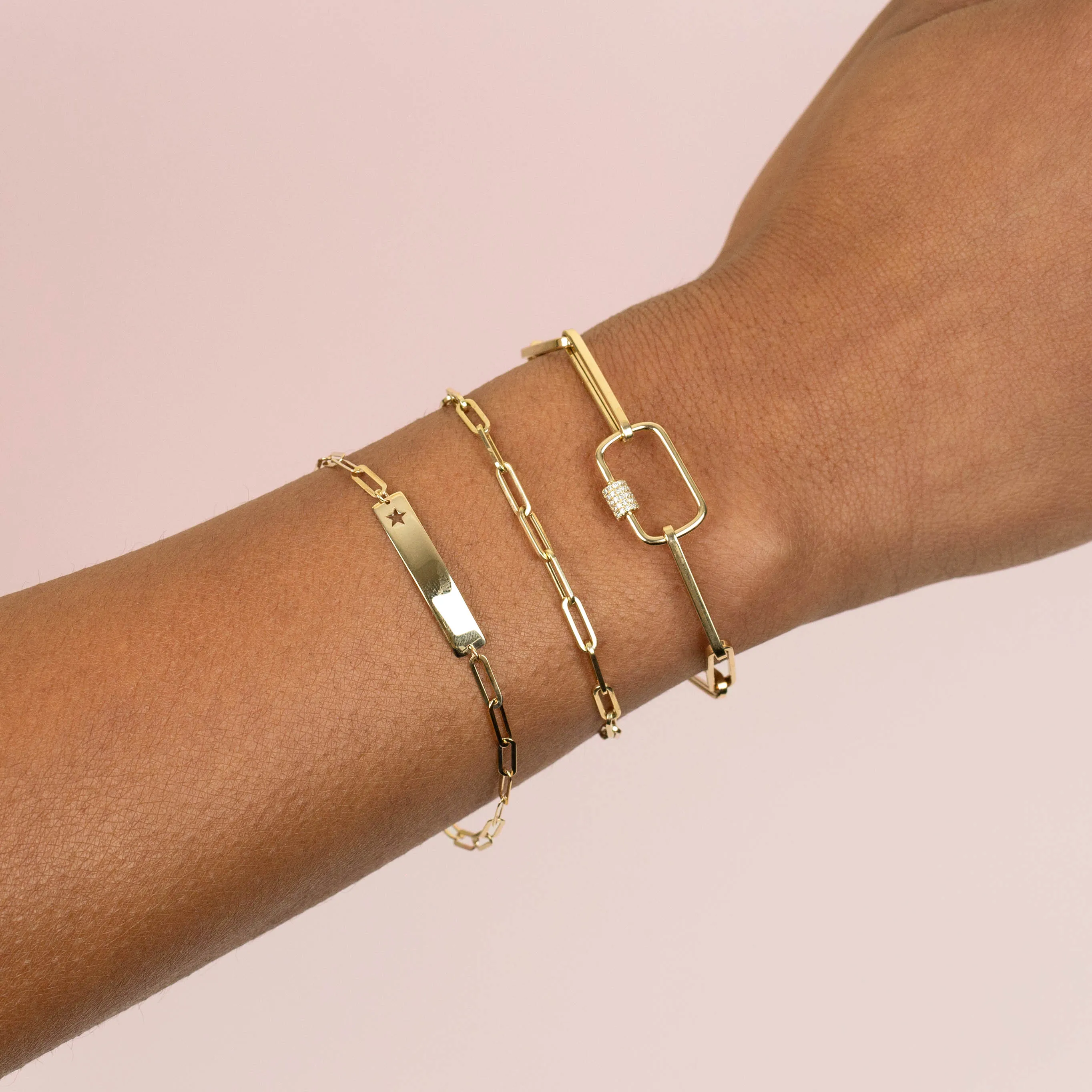 Diamond Mini Toggle Paperclip Bracelet 14K sold by Adina Eden's product image thumbnail 2