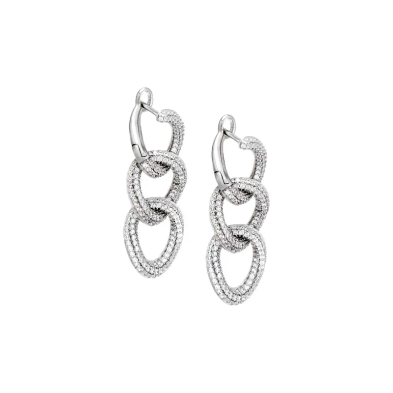 Pavé Chain Link Drop Stud Earring sold by Adina Eden's